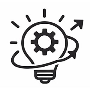 Icon Glühbirne mit Rädchen