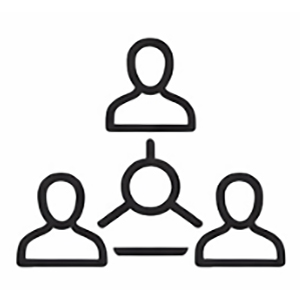 Icon drei Personen verbunden